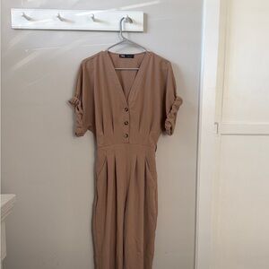 Zara Tan Long Sleeve Dress
